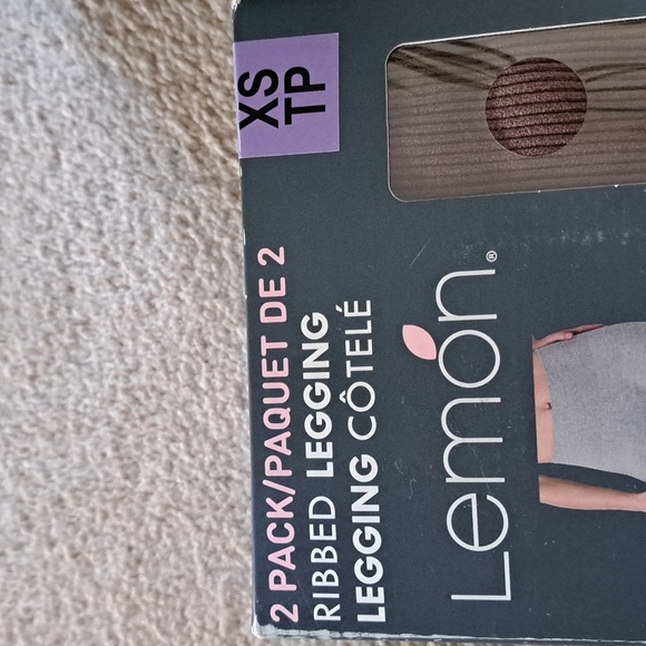 Lemon Ribbed Leggings 2-Pack Women's Size XS Brown Gray New In Box - Picture 11 of 13